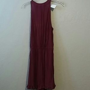 Burgundy neck romper criss cross back